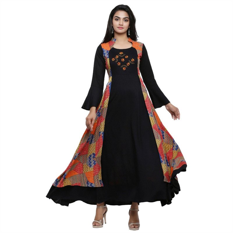 Cotton Blue Solid Kurta For Women